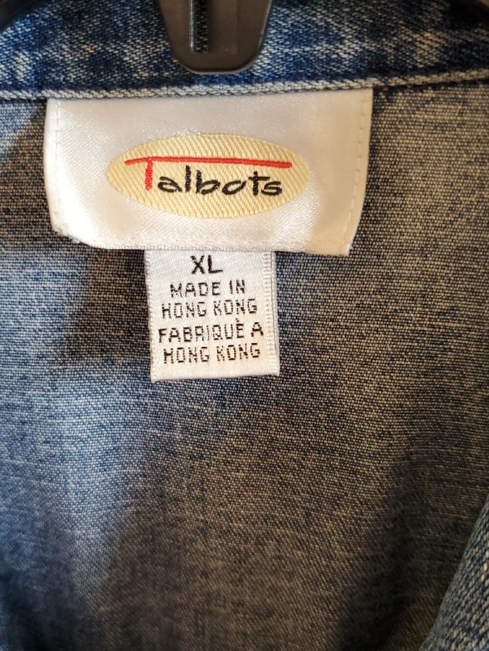 Talbots Mid-Blue Denim Shacket Jacket XL - Picture 2 of 9